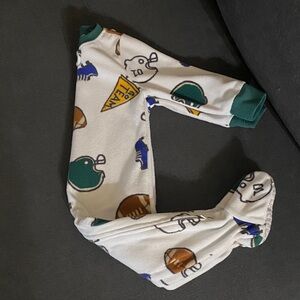Cozy Football Print Baby Footie Pajamas